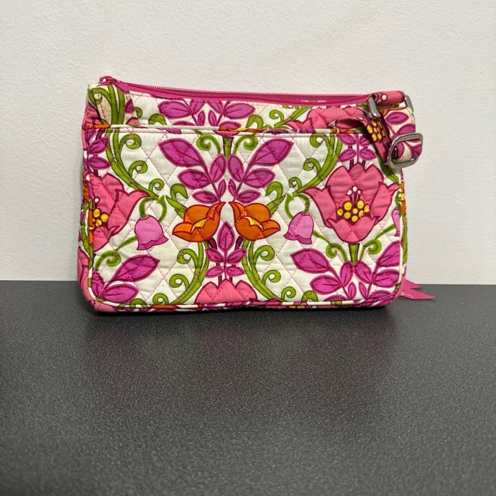 Vera Bradley Pink and Green Floral Clutch